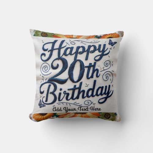 Personalized 20th Birthday  Gifts Throw Pillow Throw Pillow