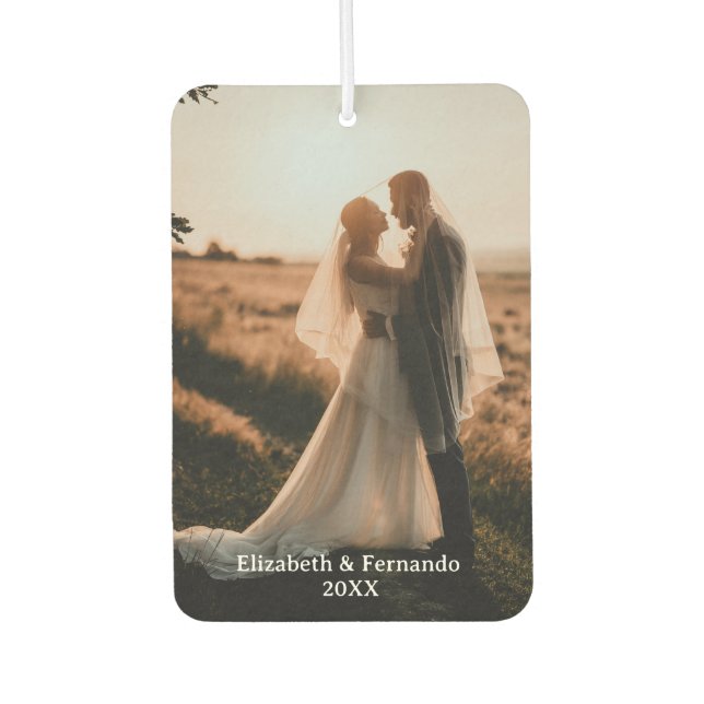 Personalized 20XX Just Married Couple Air Freshener (Front)
