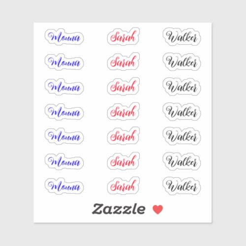 Personalized 21 Tags Create Your Own Script Name Sticker