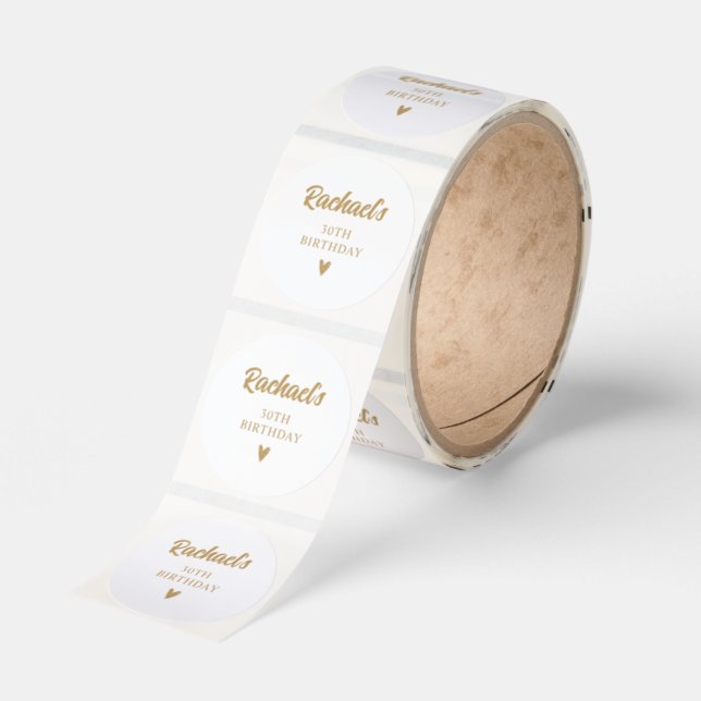 Personalized 21st 30th 40th 50th 60th 70 Birthday Classic Round Sticker (Roll)
