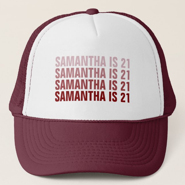 Personalized 21st 30th 40th 50th 60th 70 Birthday Trucker Hat (Front)