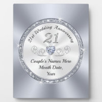 Personalized 21st Anniversary Gifts for Her, Him