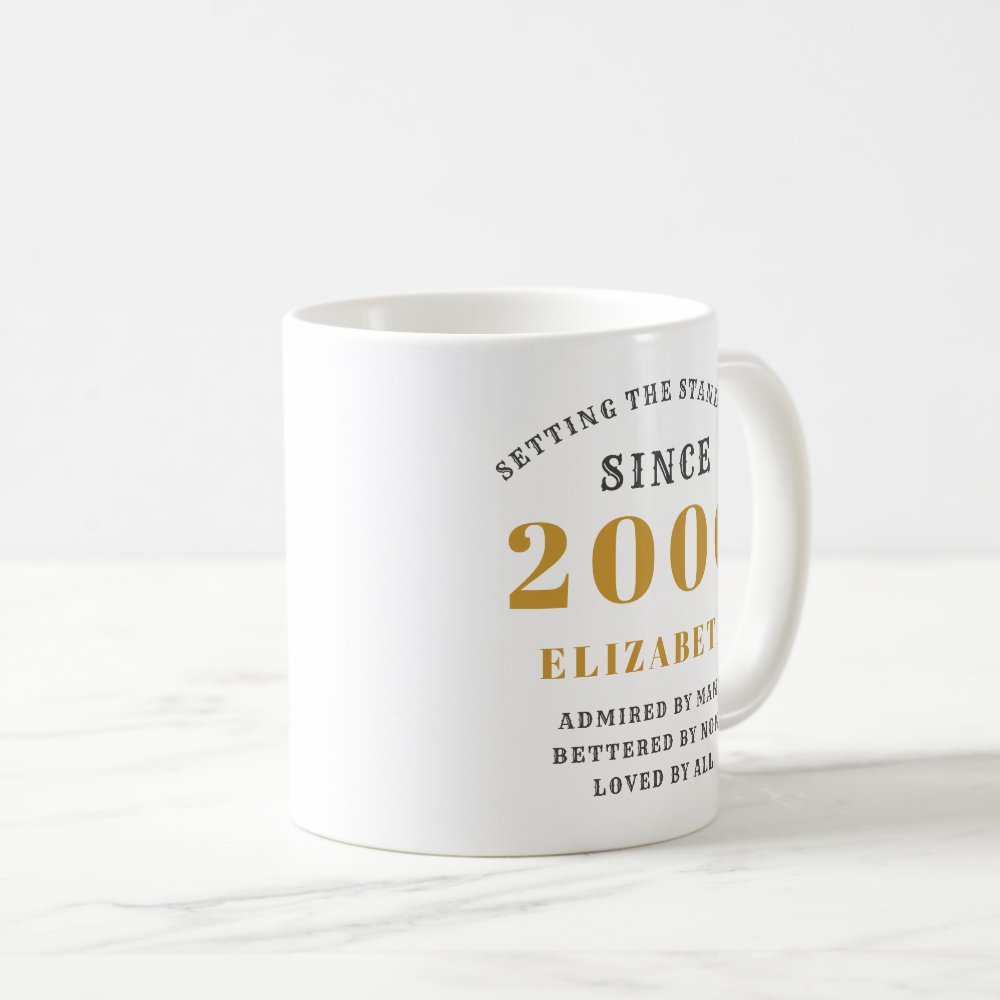 Personalized 21st Birthday 2000 Elegant Add Name Coffee Mug