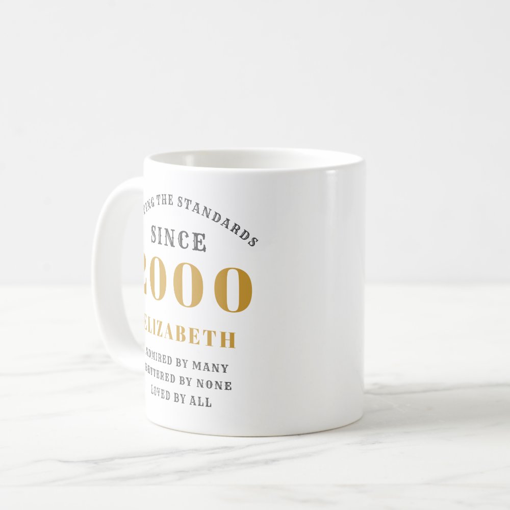 Personalized 21st Birthday 2000 Elegant Add Name Coffee Mug