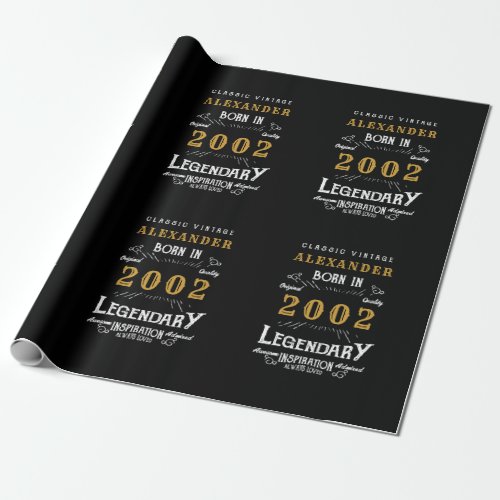 Personalized 21st Birthday 2002 Add Name Legendary Wrapping Paper