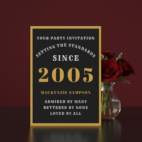 Personalized 21st Birthday 2005 Elegant Black Gold
