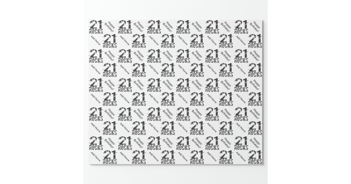 Personalized 21st Birthday - 21 Rocks Wrapping Paper | Zazzle