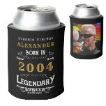 Personalized 21st Birthday Add Name Year Photo Can Cooler<br><div class="desc">Personalized birthday add any year and name can cooler. Edit the name, year and photo with the template provided. A wonderful custom black birthday idea. More gifts and party supplies available with the "Legendary" design in the store. More gifts and party supplies available with the "Legendary" design in the store....</div>