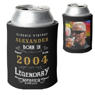 Personalized 21st Birthday Add Name Year Photo Can Cooler