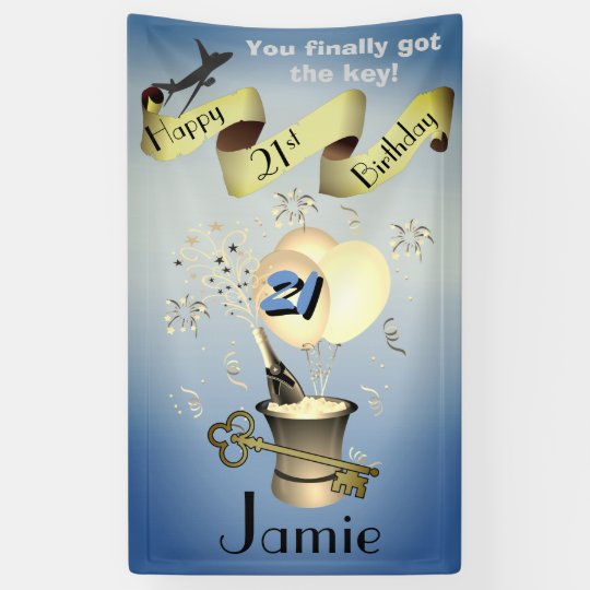 personalized 21st birthday banner
