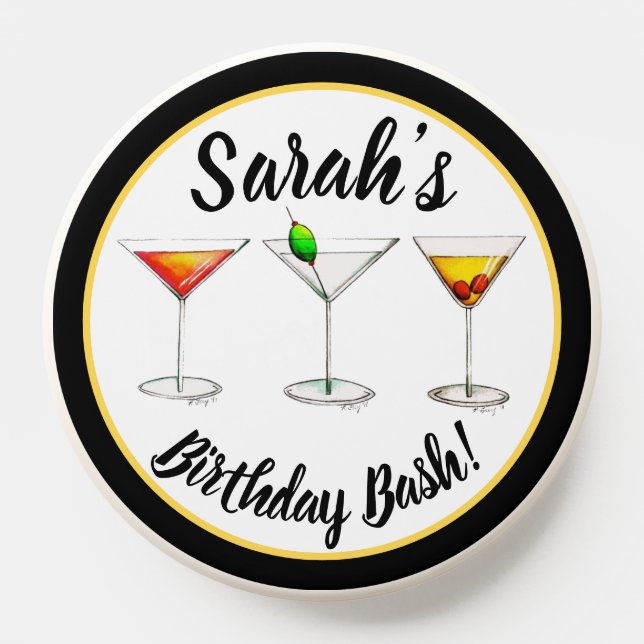 Personalized 21st Birthday Bash Party Cocktails PopSocket (Popsocket)