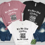 Personalized 21st Birthday Buy Me A Drink QR Code Tri-Blend Shirt<br><div class="desc">Get ready to party in style with the Personalized 21st Birthday Buy Me A Drink QR Code Tri-Blend Shirt! This custom tee is perfect for marking your 21st birthday with flair, featuring your name and age prominently on the front. Whether you’re hitting the town with friends or hosting a birthday...</div>