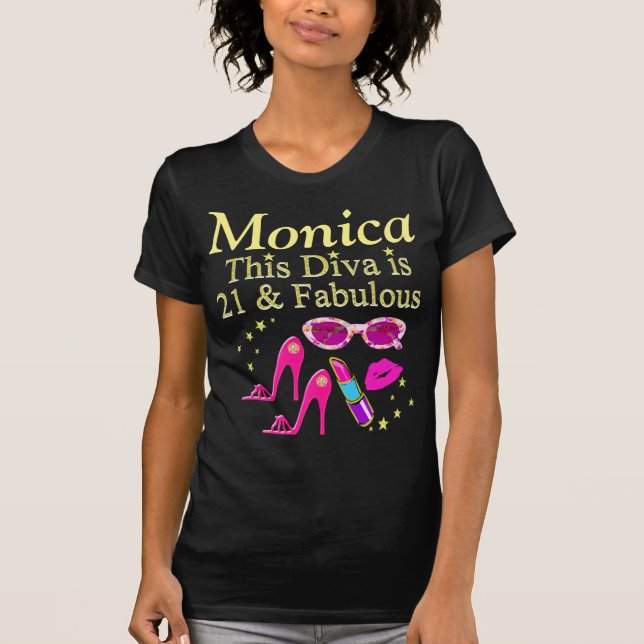 PERSONALIZED 21ST BIRTHDAY FASHIONISTA T SHIRT (Front)