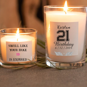Personalized 21st Birthday gold typography  Scented Candle