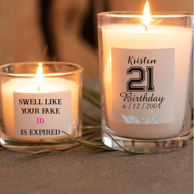 Personalized 21st Birthday gold typography  Scented Candle (Creator Uploaded)