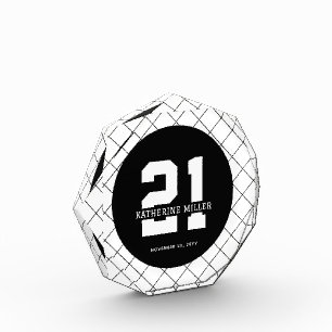 Personalized 21st Birthday Modern and Elegant   Acrylic Award