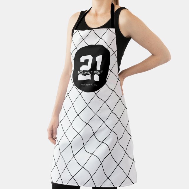 Personalized 21st Birthday Modern and Elegant   Apron (Insitu)