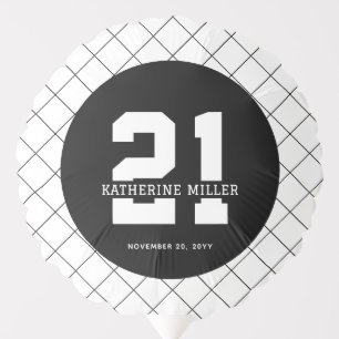 Personalized 21st Birthday Modern and Elegant Balloon
