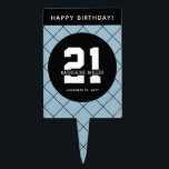 Personalized 21st Birthday Modern and Elegant   Cake Topper<br><div class="desc">Personalized 21st Birthday Modern and Elegant Gifts</div>