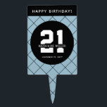 Personalized 21st Birthday Modern and Elegant   Cake Topper<br><div class="desc">Personalized 21st Birthday Modern and Elegant Gifts</div>