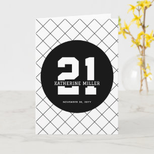 Personalized 21st Birthday Modern and Elegant Card
