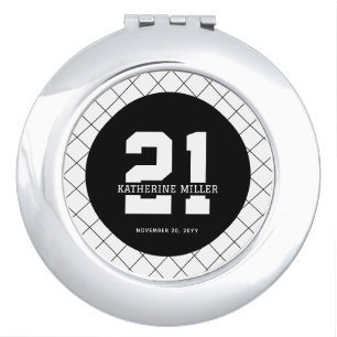 Personalized 21st Birthday Modern and Elegant Compact Mirror