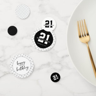 Personalized 21st Birthday Modern and Elegant Confetti