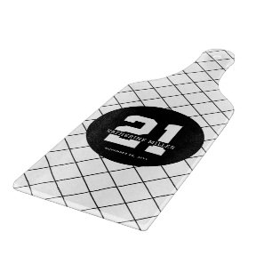 Personalized 21st Birthday Modern and Elegant Cutting Board