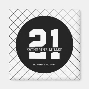 Personalized 21st Birthday Modern and Elegant Magnet
