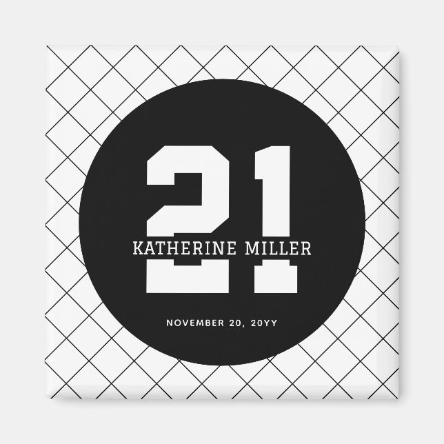 Personalized 21st Birthday Modern and Elegant   Magnet (Front)