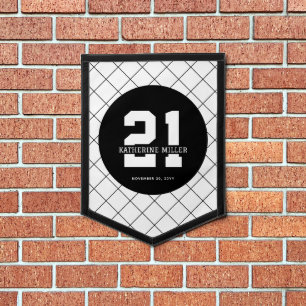 Personalized 21st Birthday Modern and Elegant Pennant