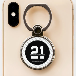 Personalized 21st Birthday Modern and Elegant Phone Ring Stand