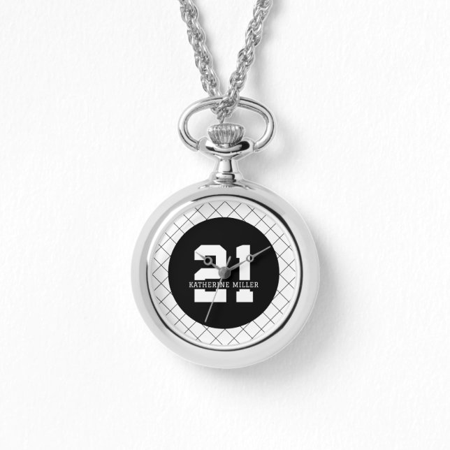 Personalized 21st Birthday Modern and Elegant   Watch (Front)