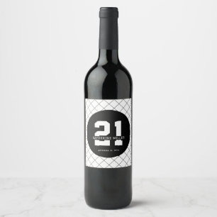 Personalized 21st Birthday Modern and Elegant   Wine Label