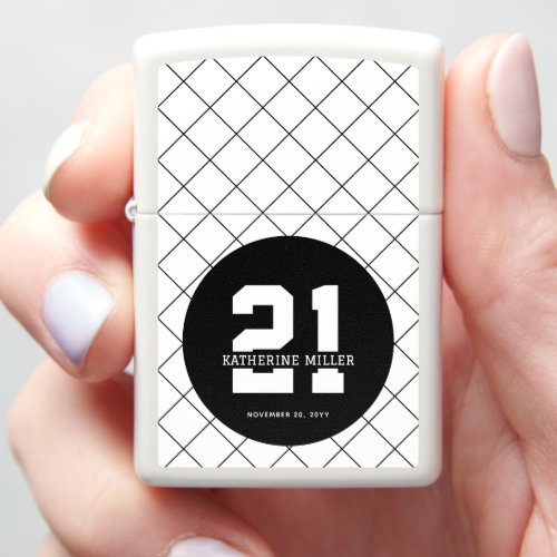 Personalized 21st Birthday Modern and Elegant   Zippo Lighter