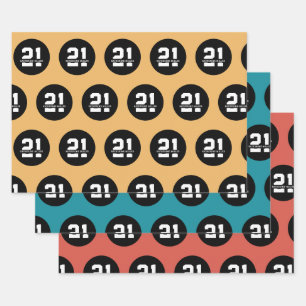 Personalized 21st Birthday Modern Retro Wrapping Paper Sheets