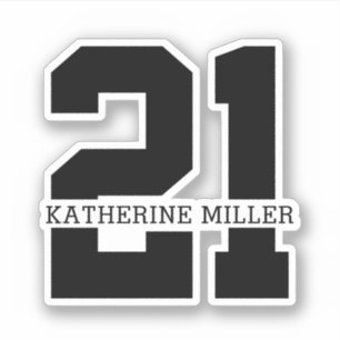 Personalized 21st Birthday Modern Sticker