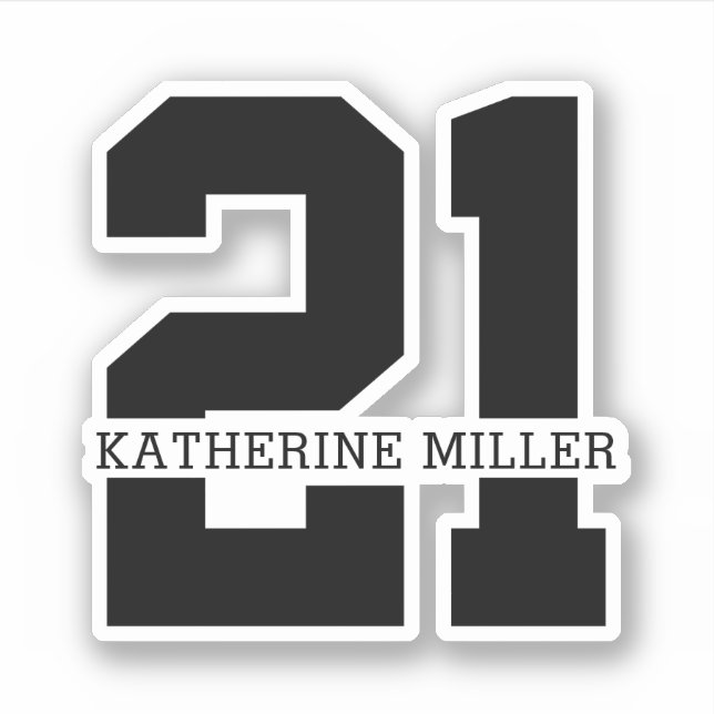 Personalized 21st Birthday Modern Sticker (Front)
