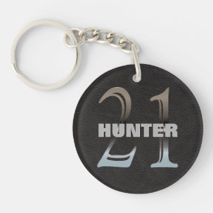 Personalized 21st Birthday   Number 21 Silver Keychain