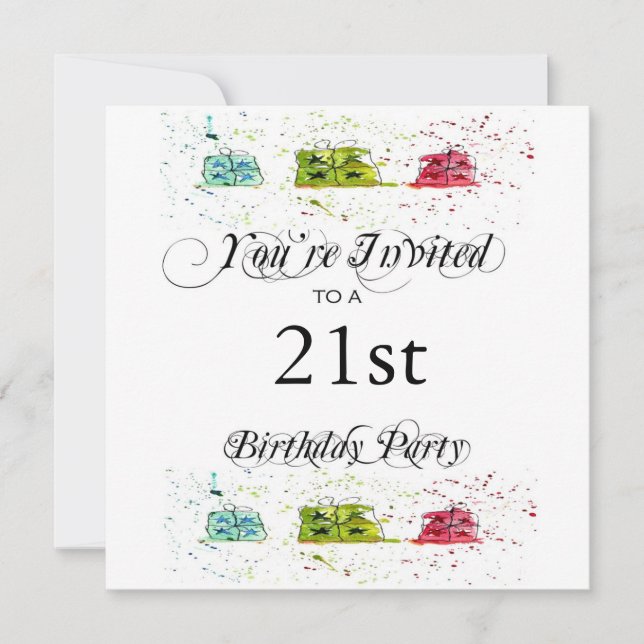 Personalized 21st Birthday Party Invitations (Front)