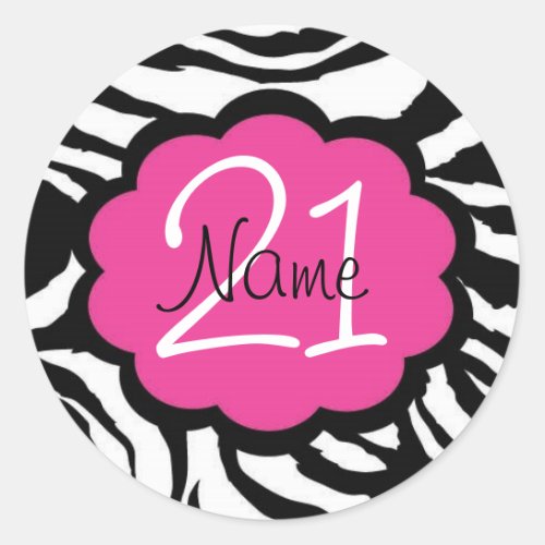 Personalized 21st Birthday Sticker