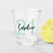 Personalized 21st Birthday Teal Green Script