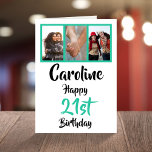 Personalized 21st happy birthday photo collage card<br><div class="desc">Put a smile on a face with this personalized 21st birthday photo collage card. - Simply click to personalize this design 🔥 My promises - This design is unique and is designed with you in mind 🙏 Thank you for supporting my small business - If you would like a bespoke...</div>