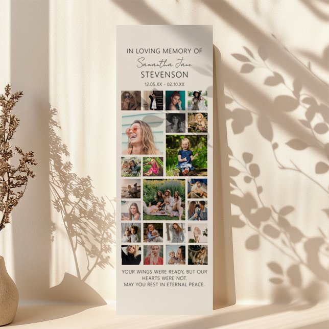 Personalized 23 Photo Collage Memorial Bookmarks (Creator Uploaded)