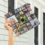 Personalized 24 Photo Collage Graduation Cap Topper<br><div class="desc">This photo collage graduation cap topper has 24 photos,  can be for him or her,  is perfect as a photo keepsake. The topper is easy to personalize aand the back ground color can be changed by clicking on the customize further link after personalizing.</div>