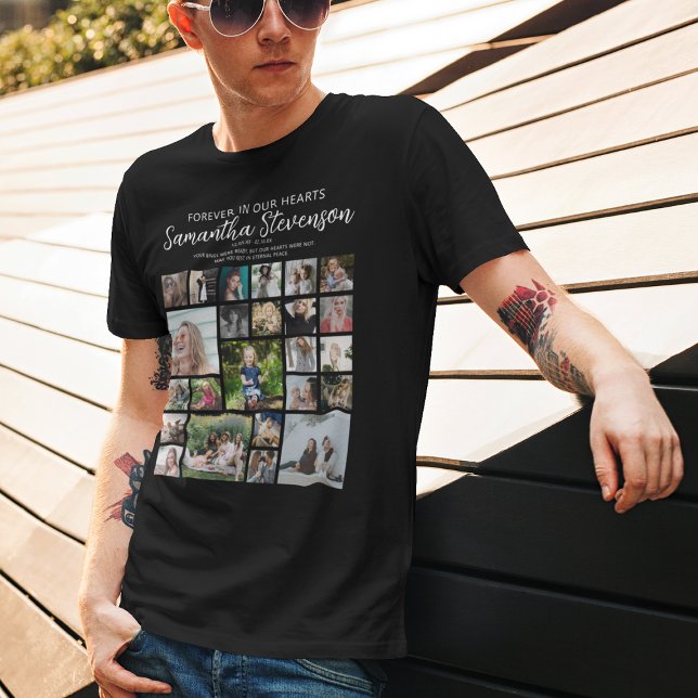 Personalized 24 Photo Collage Memorial T-Shirt (Creator Uploaded)