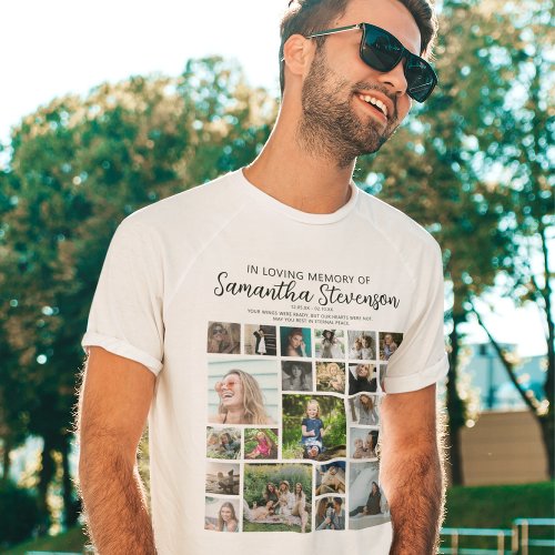 Personalized 24 Photo Collage Memorial Tri_Blend Shirt