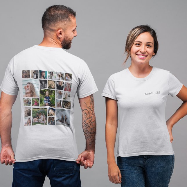 Personalized 24 Photo Collage T-Shirt (Creator Uploaded)