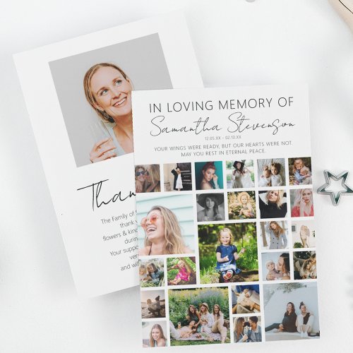 Personalized 24 Photo Collage Thank You Card