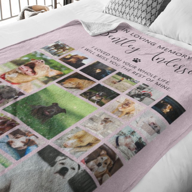 Personalized 24 Photo Pet Memorial Fleece Blanket (Creator Uploaded)